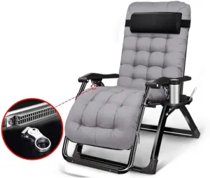 Patio Lounge Chairs Recliner Folding Chair Lunch Break Office Chair Chair Backrest Lazy Home Leisure Beach Chair Black