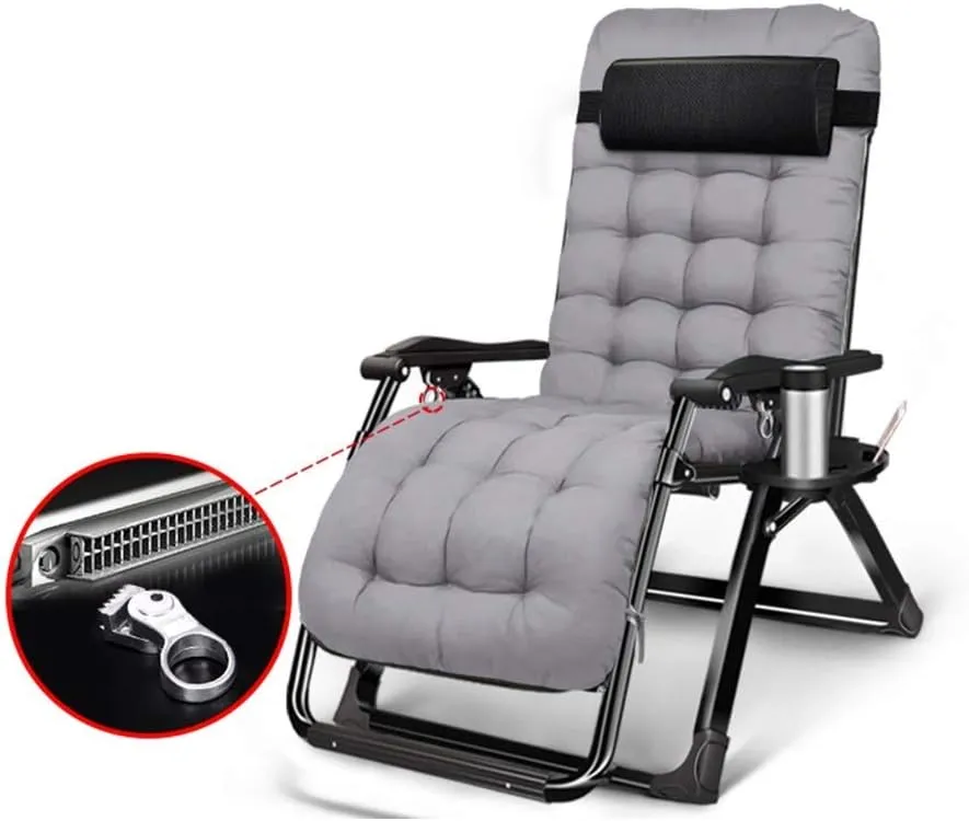 Patio Lounge Chairs Recliner Folding Chair Lunch Break Office Chair Chair Backrest Lazy Home Leisure Beach Chair Black