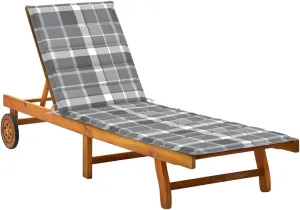 Patio Sun Lounger with Cushion Solid Wood Acaciarecliner Chair Camping Chairs Outdoor Lounge Chairs Tanning chairSuitable for Gardens, courtyards