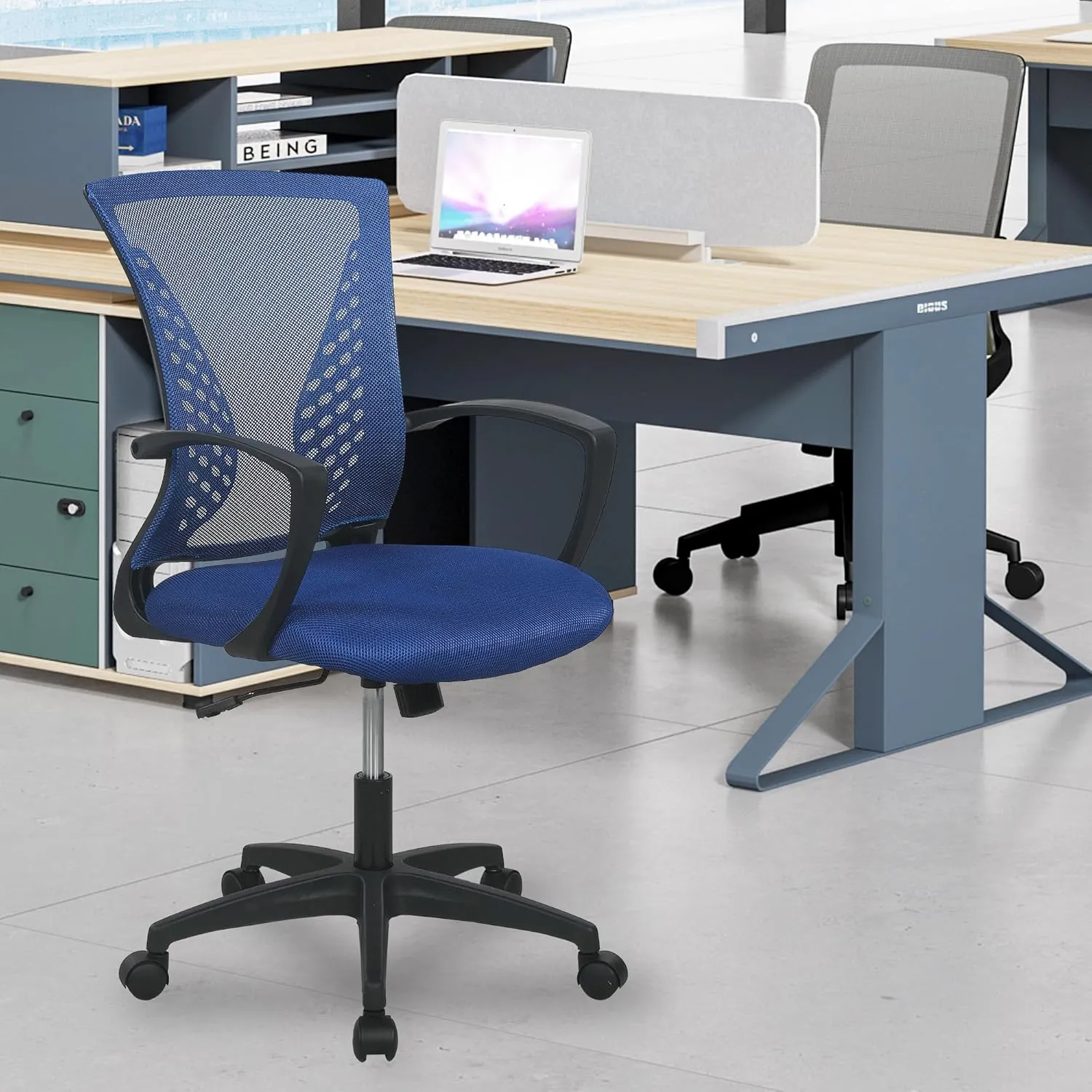 PayLessHere Office Computer Gaming Chair Ergonomic Mesh Desk Chair Adjustable Video Game Chairs with 360 Degrees Swivel Wheels Armrest Lumbar Support for Home Office (Blue)
