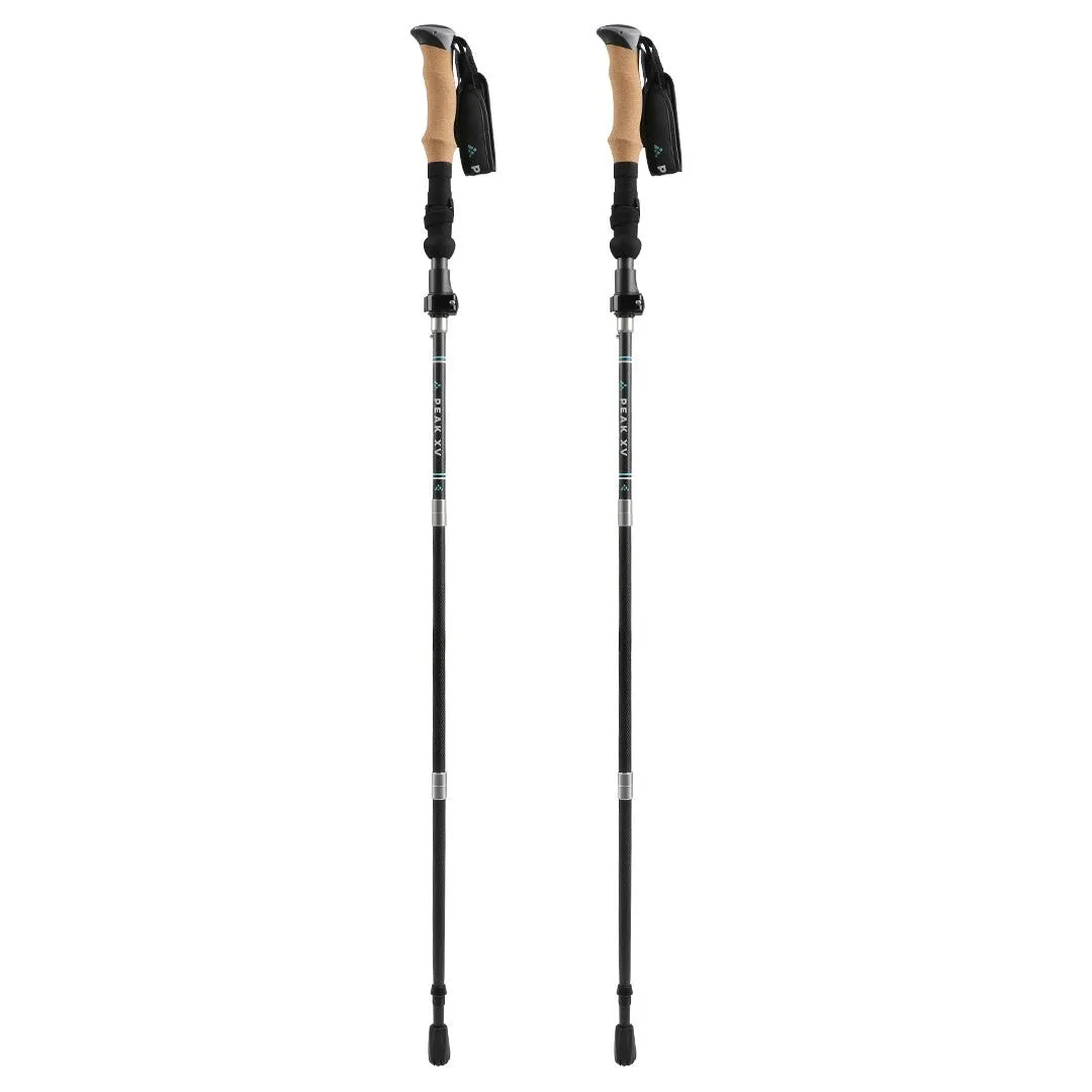Peak XV Traveller Cork & Carbon Folding Hiking Poles (Pair)