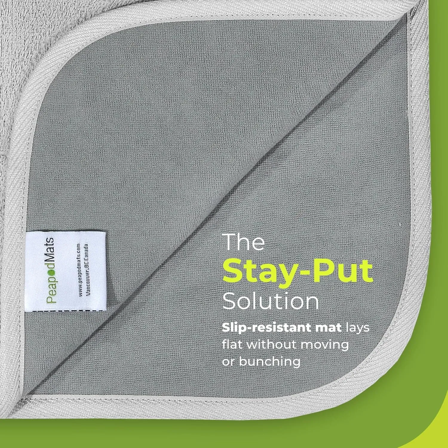 PeapodMats Chair Pads for Incontinence | Washable, Waterproof Chair & Bed Incontinence Pads | Suitable for Kids, Adults, Elderly & Pets, 1.5 x 1.5 Light Gray
