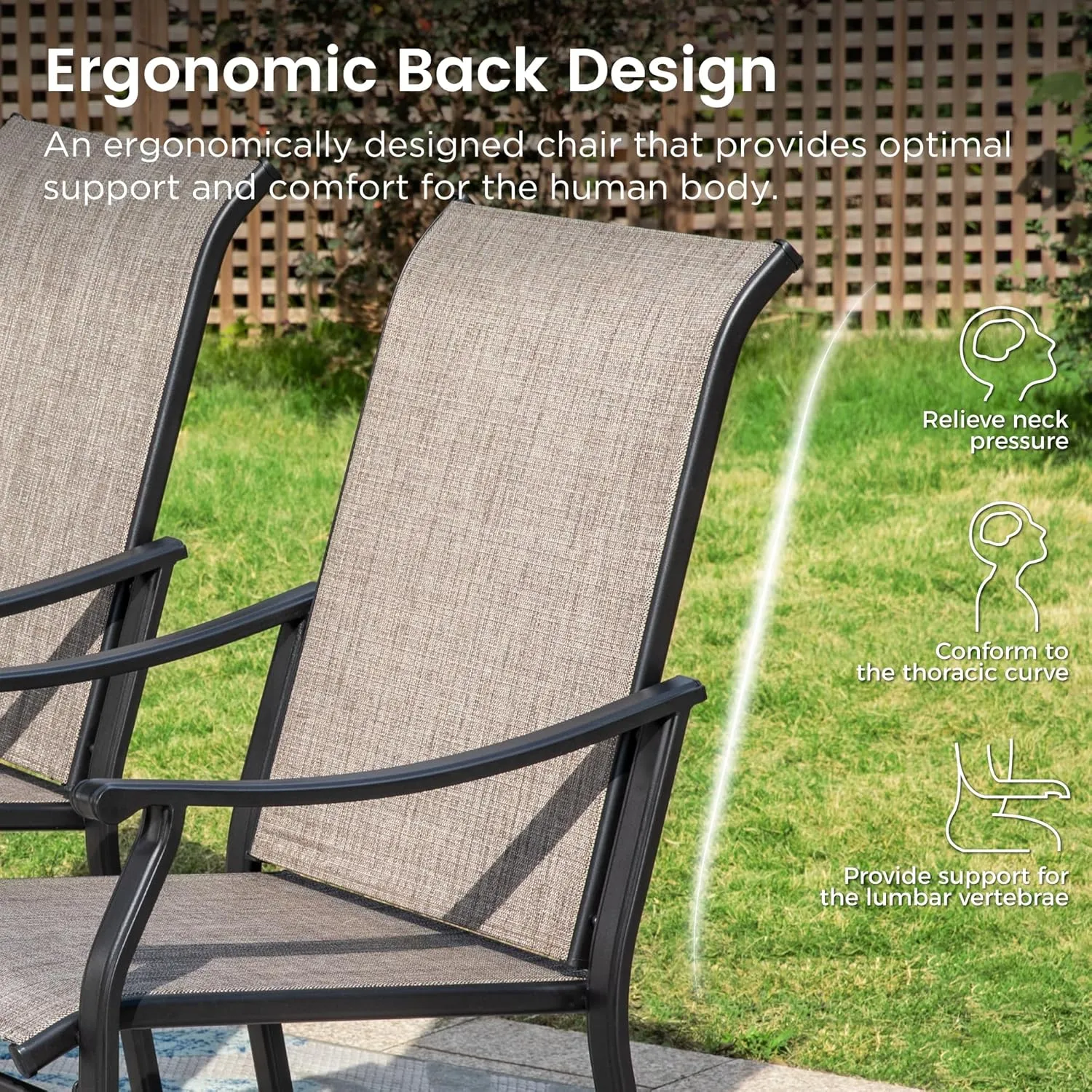 PHI VILLA Outdoor Dining Chairs Set of 8, Breathable Textilene Fabric and Metal Frame with Backrest and Armrest,Quick-Dry and Rustproof,Patio Chairs for Lawn,Garden