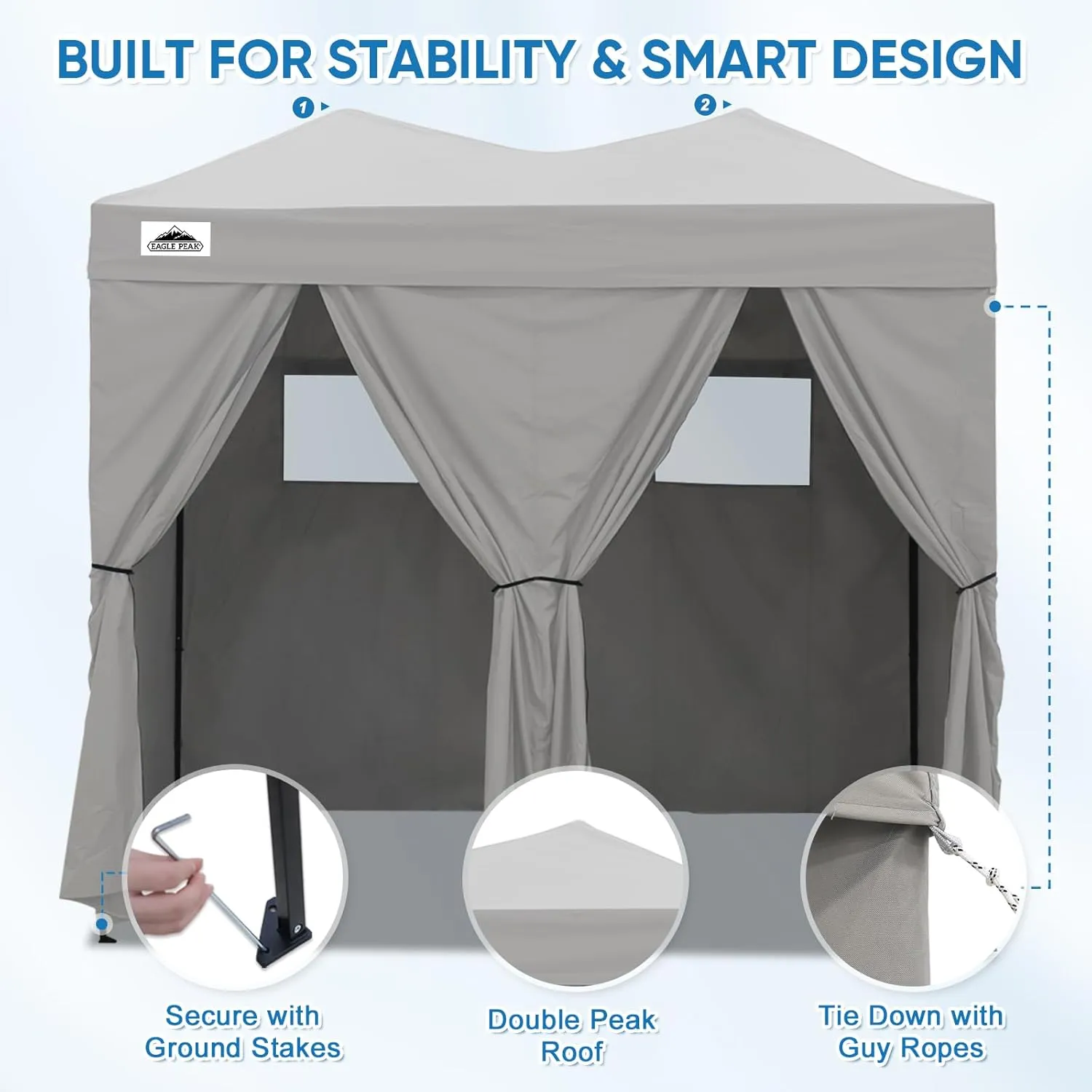 Photoshoots Changing EAGLE (Gray) Changing Dressing or 8x4, Supportive Portable Popular product Up Sun 2 for Portable PEAK Shelter, Up Pop Tent Outdoor Room Changing Beach Room Room for Pop Pool, Room,
