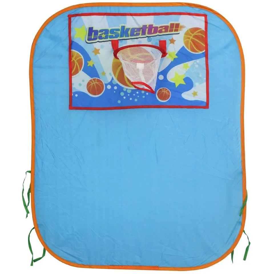 Playtime Foldable Ball Pit Basketball  Animal Theme - Blue