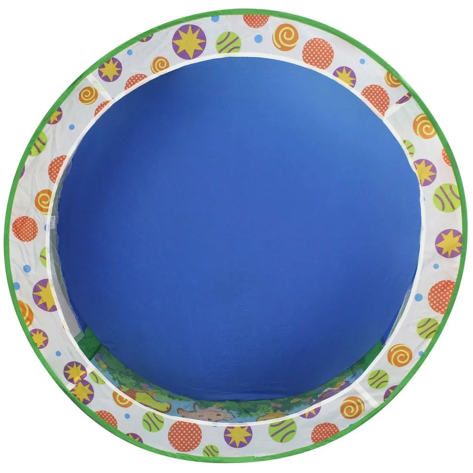 Playtime Foldable Ball Pit Basketball  Animal Theme - Blue