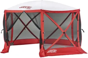 Polar Trailer Quick-Set Escape Sport Screen Shelter – 6-Sided Pop-Up Canopy, Red/White, 60-Second Setup, UV & Bug Protection, Reinforced for Hard Surfaces – Tailgating, Sports & Outdoor Events