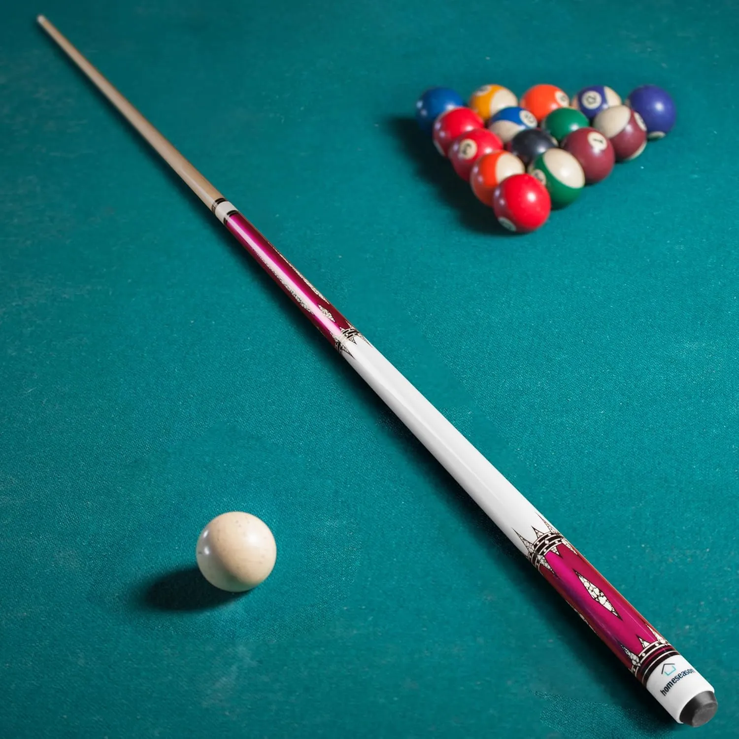Pool Cues 58 inch Pool Cue Stick with 13mm Fiber Leather tip 20oz 4-Colors for Beginner, Commercial and Home Entertainment