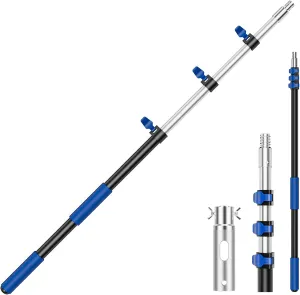 Pool Pole Telescopic 16FT Heavy Duty Aluminum, 16 Ft Extension/Extendable Telescoping Tool for Above Ground/Inground Swim Cleaning Supplies Accessory, Skimmer/Brush/Net/Vacuum Head/Leaf Rake/Mesh etc.