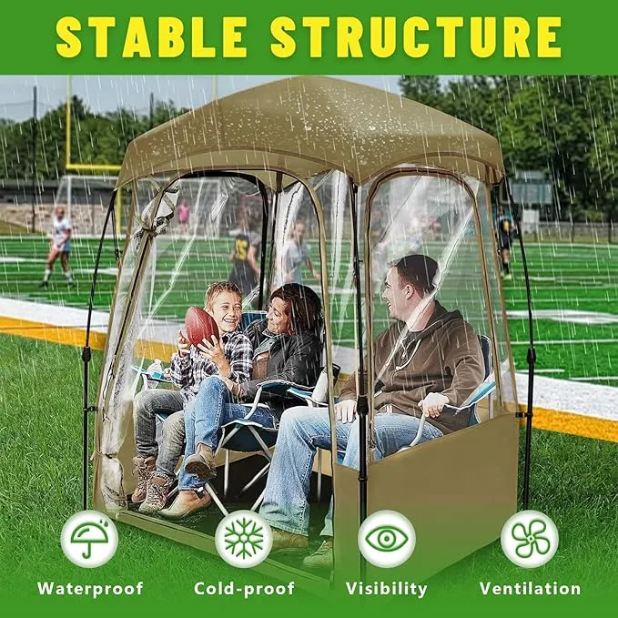 Pop Up Tent, Clear Outdoor Tents Sports Fishing, Rainproof and Windproof Beach Tent for Camping, Lightweight and Sturdy, Easy Set Up, UPF 50  Portable Folding tent 39" x 59"