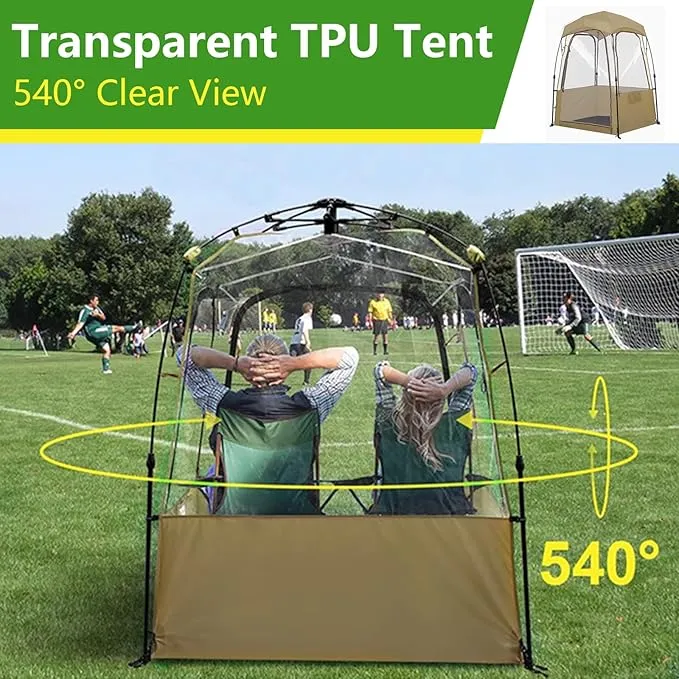 Pop Up Tent, Clear Outdoor Tents Sports Fishing, Rainproof and Windproof Beach Tent for Camping, Lightweight and Sturdy, Easy Set Up, UPF 50  Portable Folding tent 39" x 59"