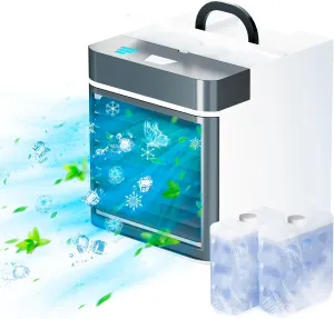 Portable Air Conditioner with Upgraded Ice Cooling Technology Leak-Proof Mini Personal Air Cooler with 3 Speeds for Room Office Bedroom Tent