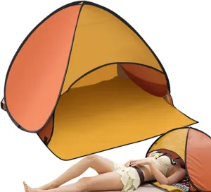 Portable Beach Shelter - Beach Tent with Umbrella, Pop Up Dog Tent | Pet Beach Canopy, Quick Open UV Protection Shelter with Cab Cover