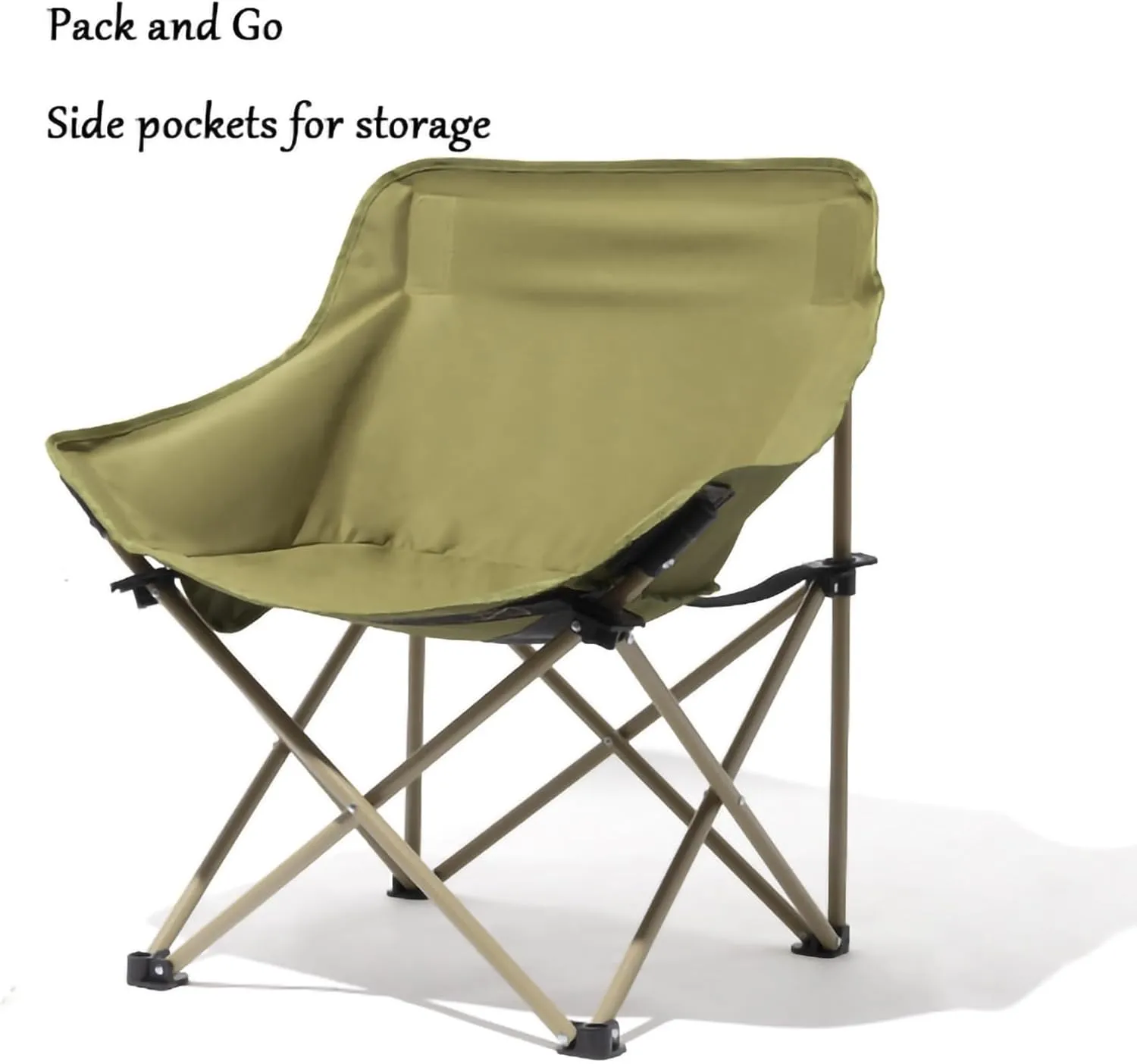 Portable Camp Chairs for Adults, Sturdy and Durable Camp Chairwith Carry Bag, Lightweight Camping Chairs for Beach Garden, Terrace (Color : Beige)