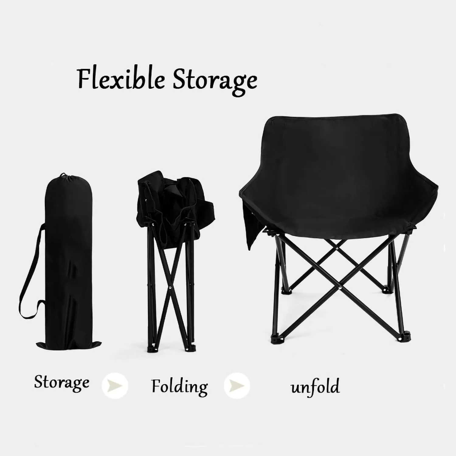 Portable Camp Chairs for Adults, Sturdy and Durable Camp Chairwith Carry Bag, Lightweight Camping Chairs for Beach Garden, Terrace (Color : Beige)