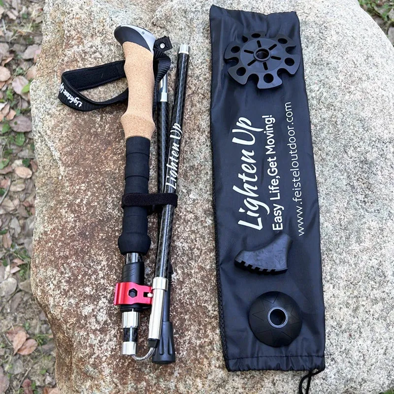 Portable Foldable Trekking Pole Set: 5-Section Outdoor Walking and Hiking Sticks