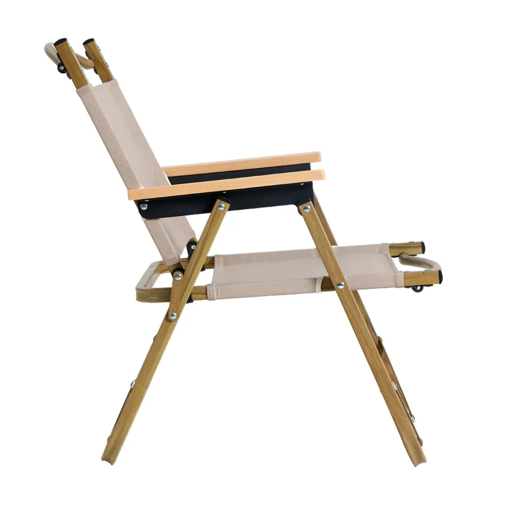 Portable Folding Beach Chair with Aluminium Frame - Set of 2