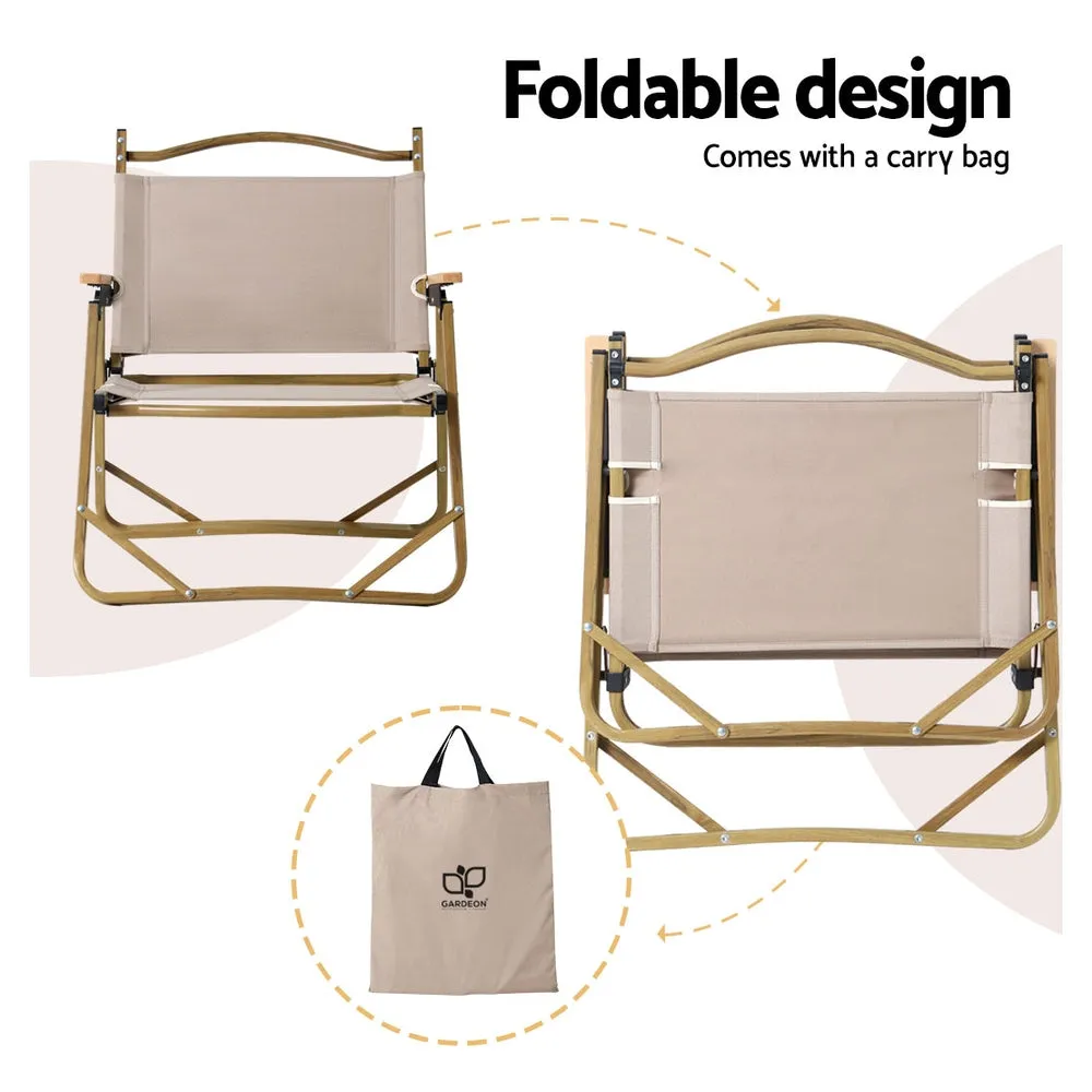 Portable Folding Beach Chair with Aluminium Frame - Set of 2