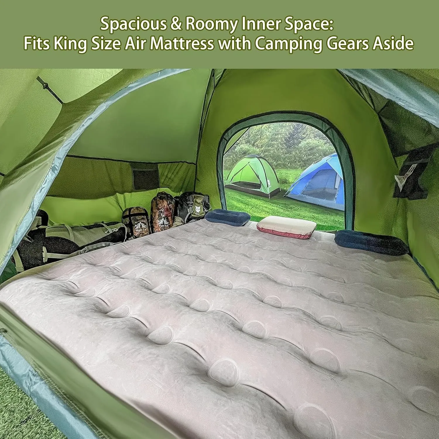 Portable Generic Pop Up Tent,3-4 Persons Camping Tent Waterproof Instant Automatic Easy Set Up Dome Tent for Holiday Hiking (Green)