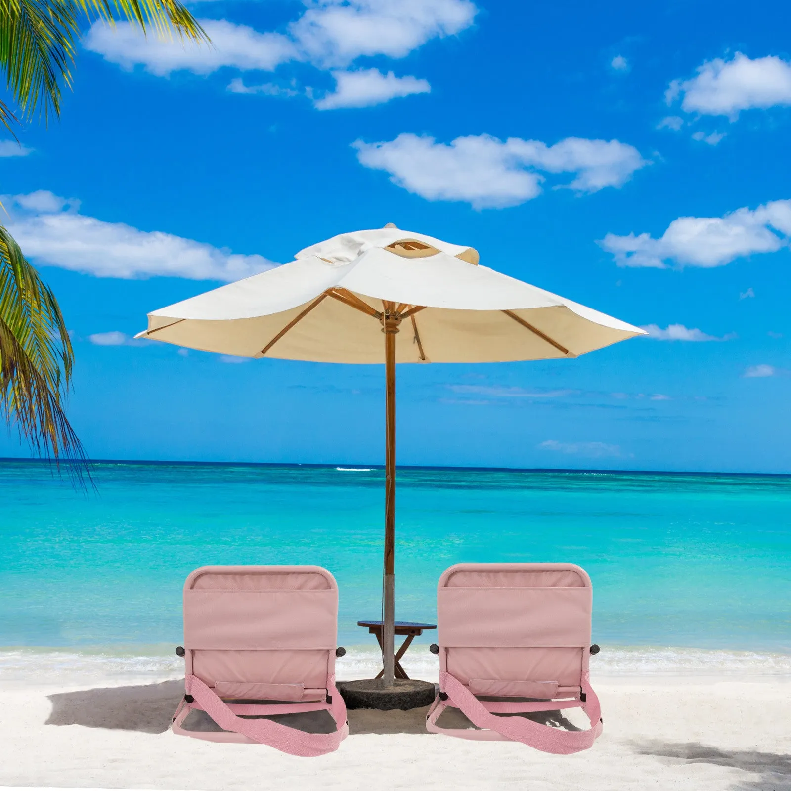 Portable Pink 2-Pack Folding Beach Chairs