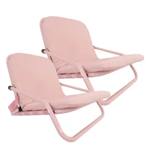 Portable Pink 2-Pack Folding Beach Chairs