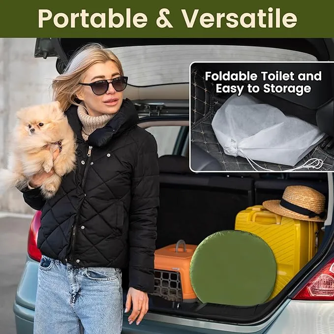 Portable Toilet and Privacy Tent for Adults, Pop Up Privacy Tent Outdoor X Large Camping Folding Toilet,1 Roll Toilet Bags, 10 Pack Liquid Waste Gel,Pop-up Tent for Toilet, Travel, Changing