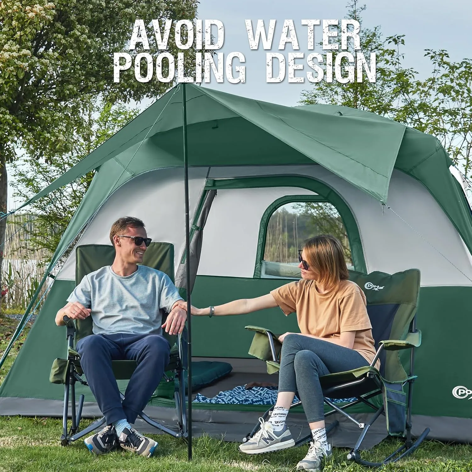PORTAL 6 | 8 | 10 Person Family Camping Tent with Porch, Big Family Camping Tent with Tall Height, Good Ventilation, Water Resitant Large Tent for Outdoor Camping, Backyard