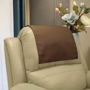 Premium Headrest Cover for Recliner Chair, Flame Retardant Faux Leather Recliner Headrest Protector, Wear Resistant Recliner Headrest Cover for Office Chair Theater Seat, 16W*27L, Brown