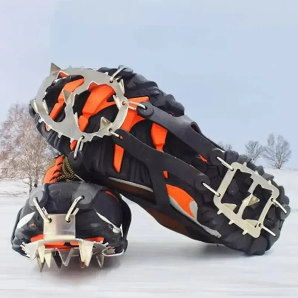 Professional 18-Stud Climbing Crampons – Anti-Slip Ice & Snow Traction Spikes