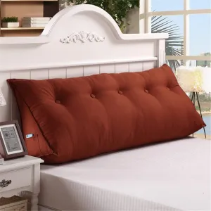 QAZW Solid Color Cotton and Linen Bedside Back Cushion Breathable Soft Large Backrest Pillow Comfortable Detachable Headboard Cushion Lumbar pad Washable for Office Bedroom etc