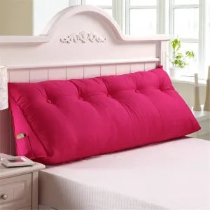 QAZW Solid Color Cotton and Linen Bedside Back Cushion Breathable Soft Large Backrest Pillow Comfortable Detachable Headboard Cushion Lumbar pad Washable for Office Bedroom etc