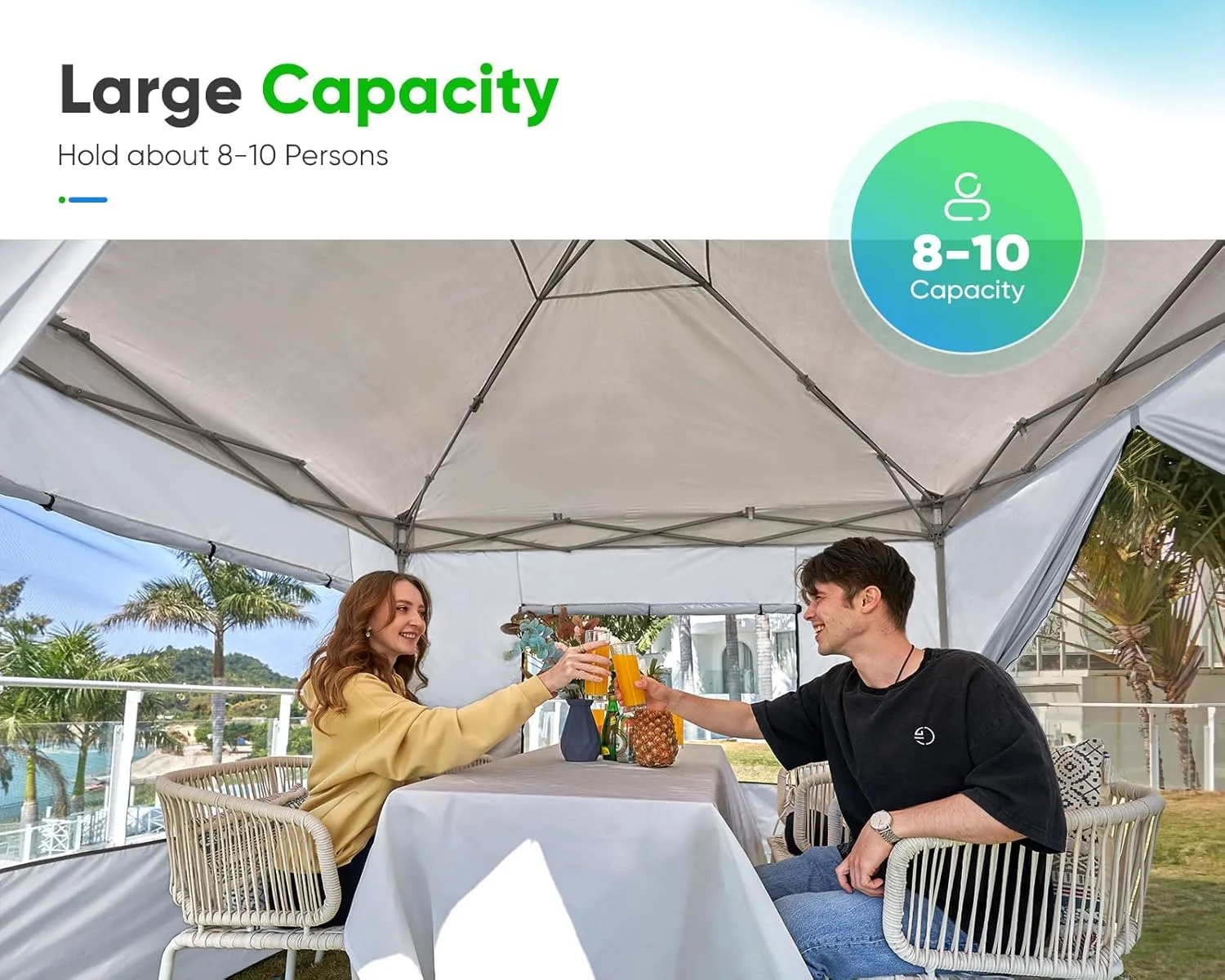 Quictent Privacy 10x10 Pop up Canopy Tent with Sidewalls and Roll-up Ventilated Windows, One Person Setup, Easy Outdoor Commercial Gazebo Shelter Enclosed Waterproof, Bonus 4 Sandbags