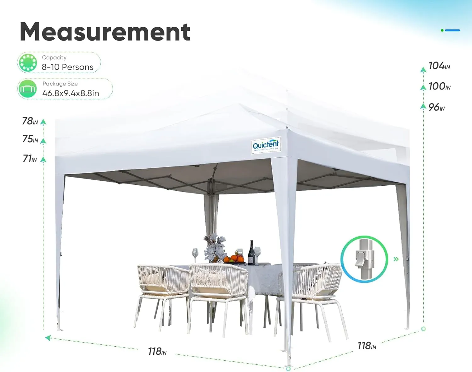 Quictent Privacy 10x10 Pop up Canopy Tent with Sidewalls and Roll-up Ventilated Windows, One Person Setup, Easy Outdoor Commercial Gazebo Shelter Enclosed Waterproof, Bonus 4 Sandbags