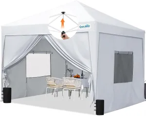 Quictent Privacy 10x10 Pop up Canopy Tent with Sidewalls and Roll-up Ventilated Windows, One Person Setup, Easy Outdoor Commercial Gazebo Shelter Enclosed Waterproof, Bonus 4 Sandbags