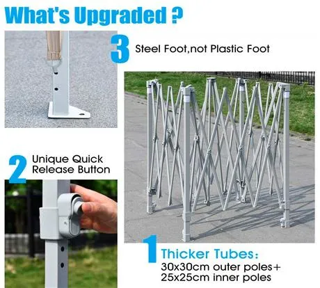 Quictent Upgraded Privacy 10' x 20' Pop Up Canopy-Black