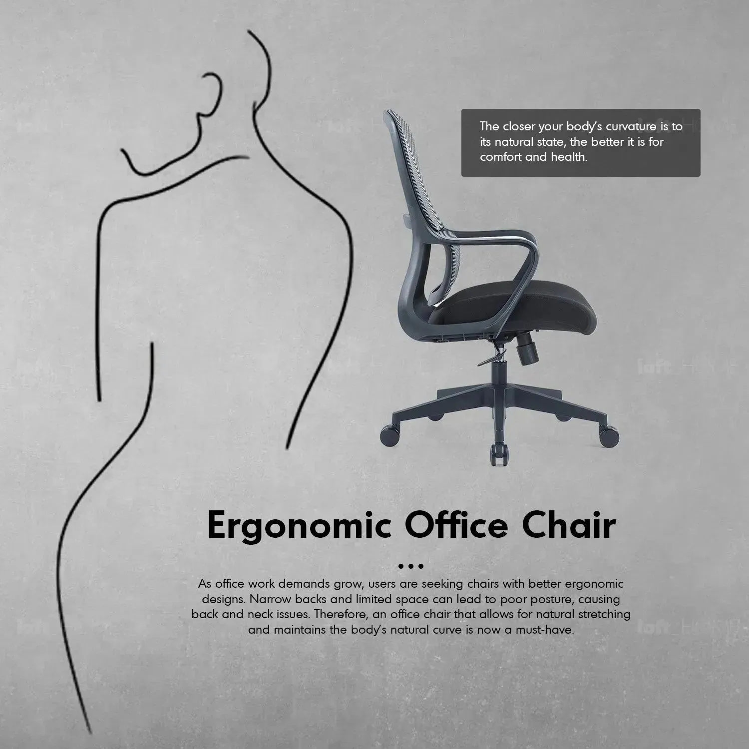 [Ready Stock] Modern Mesh Ergonomic Office Chair CURVE