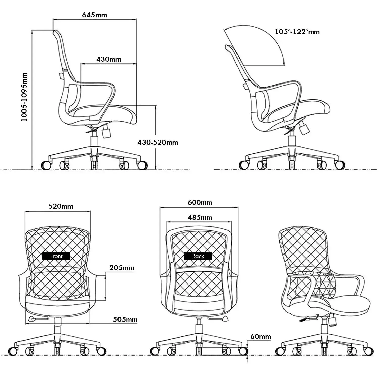 [Ready Stock] Modern Mesh Ergonomic Office Chair CURVE