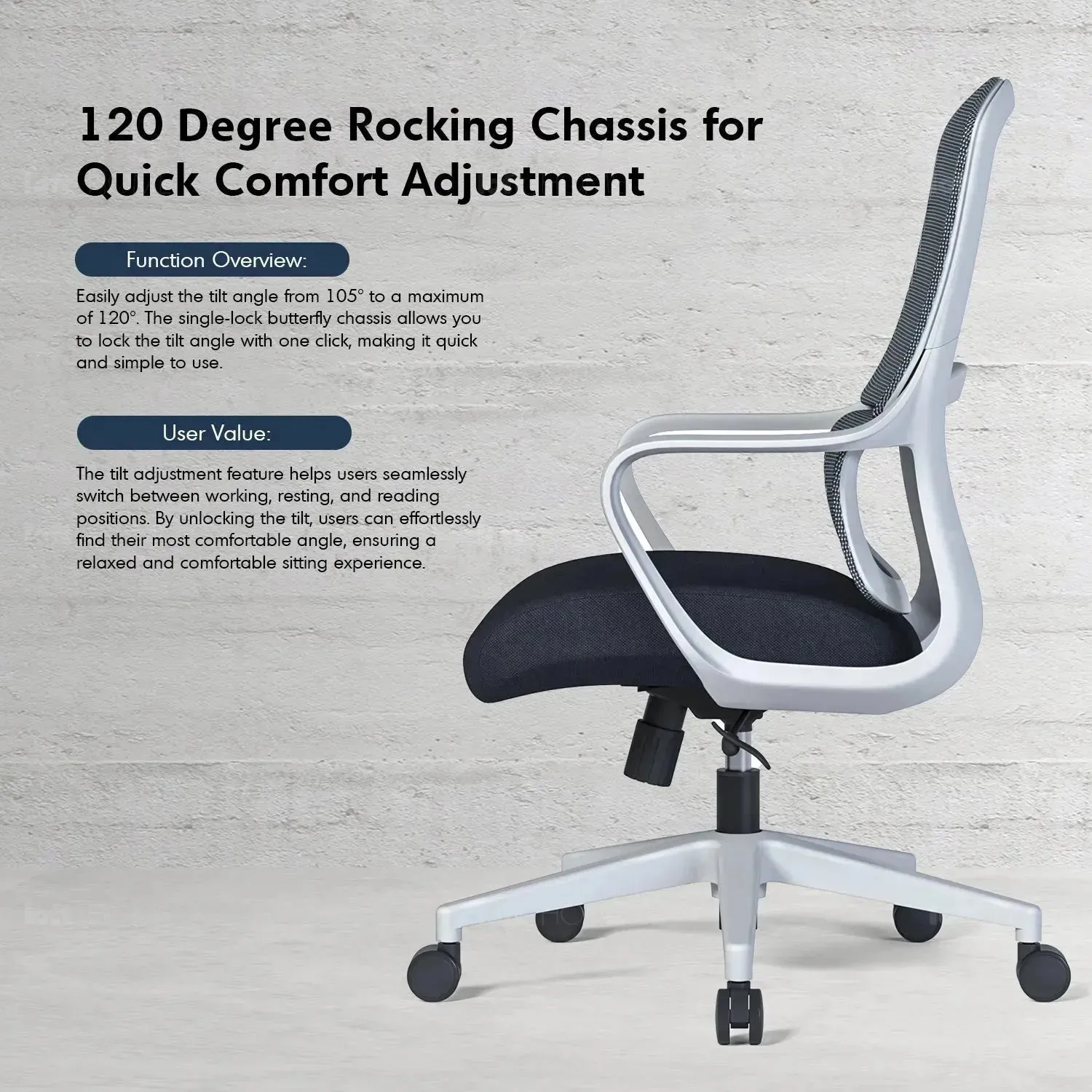 [Ready Stock] Modern Mesh Ergonomic Office Chair CURVE
