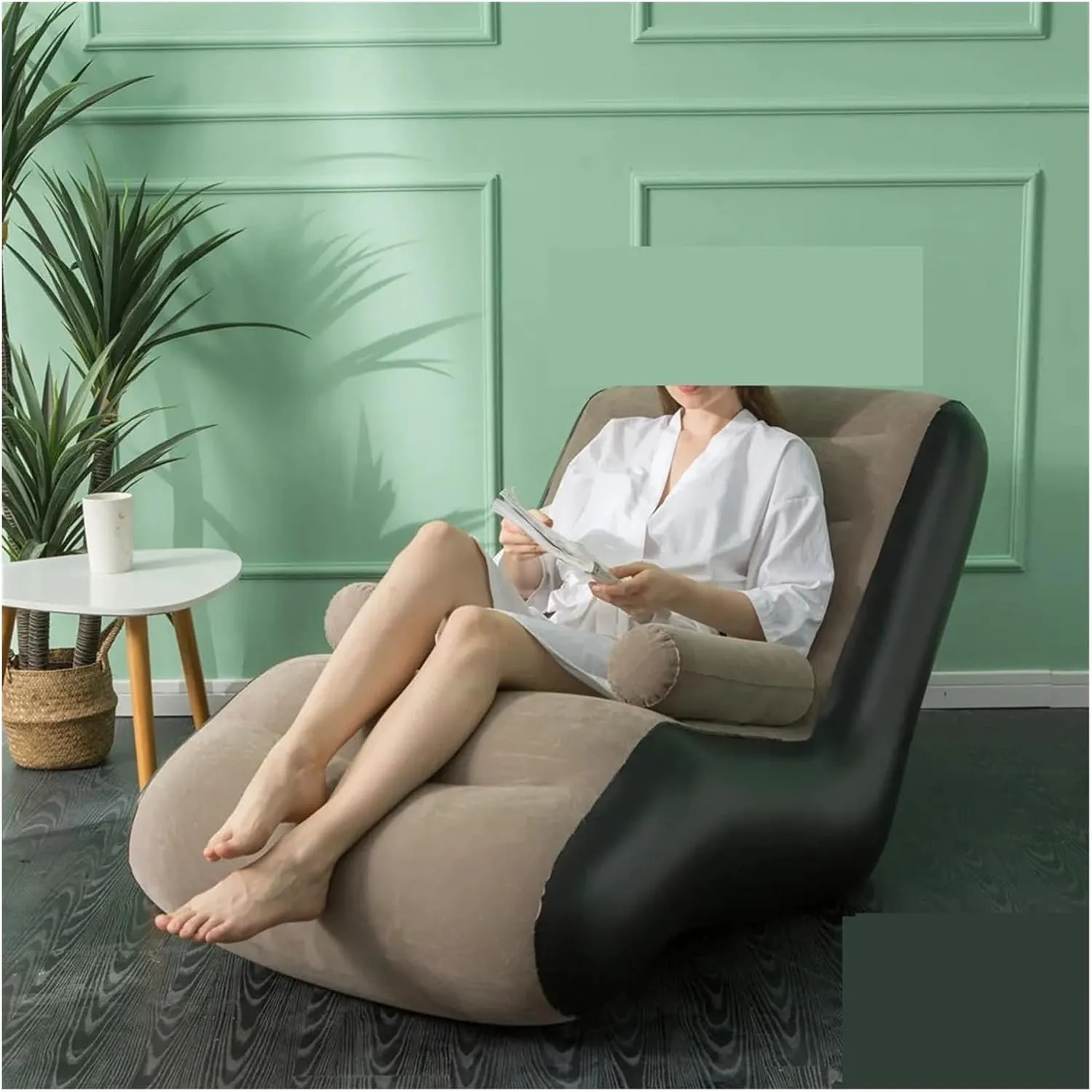 Recliner Inflatable Lazy Sofa Fashionable and Comfortable Lunch Rest Lazy Lounge Gaming Chair Indoor Foldable Bed Leisure Air Bench Portable (Color : Option 2)