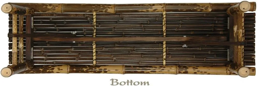 Red Lantern Japanese Bamboo Folding Bench - Dark Brown