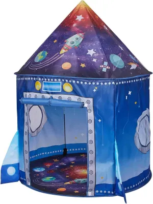 Rocket Ship Kids Tent, Pop Up Play Toy House for Kid, Toddler Tent Large Space Indoor Playhouse. Unique Play Tents for Toddlers Boys & Girls. Best Birthday Gift for 3 4 5 Years Kids Toy