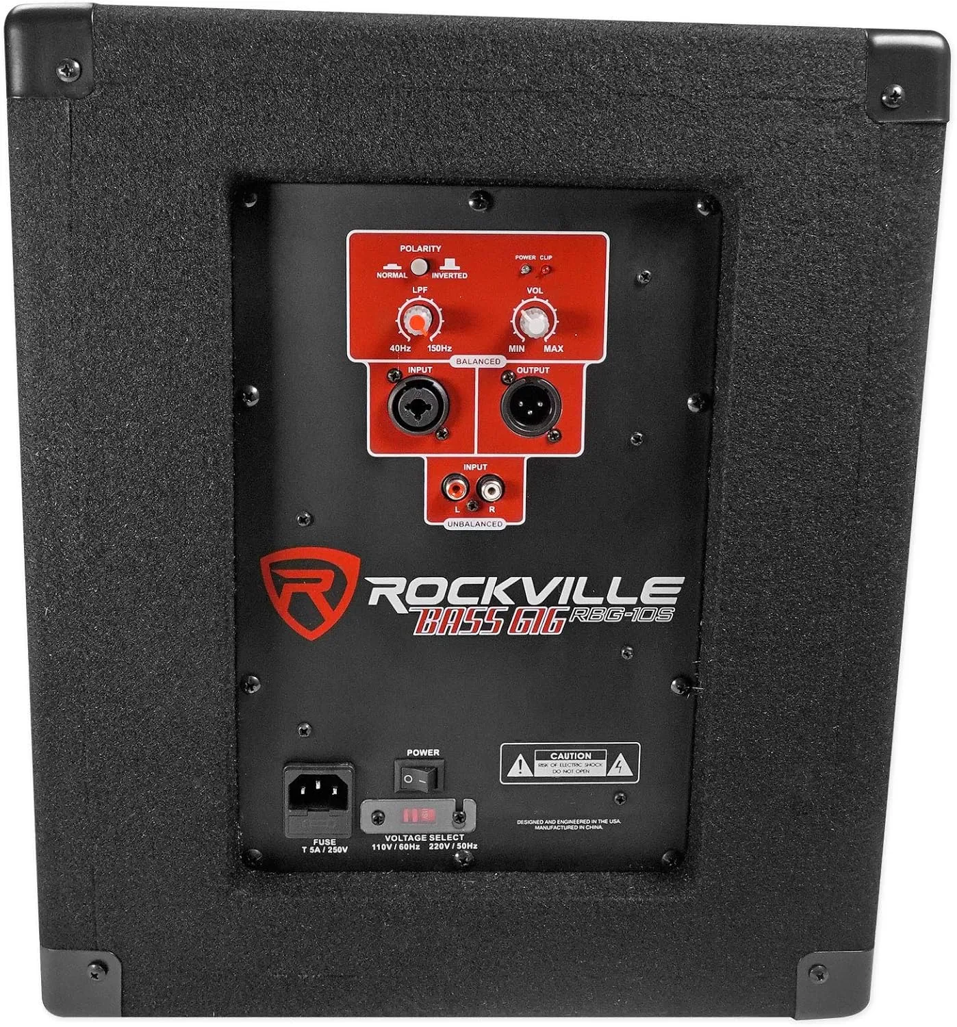 Rockville RBG10S Powered PA Subwoofer, Compact, 10", 1200W, Deep Bass, Variable Crossover, Built-in Limiter, Pole Mount, Perfect for DJ, House Parties