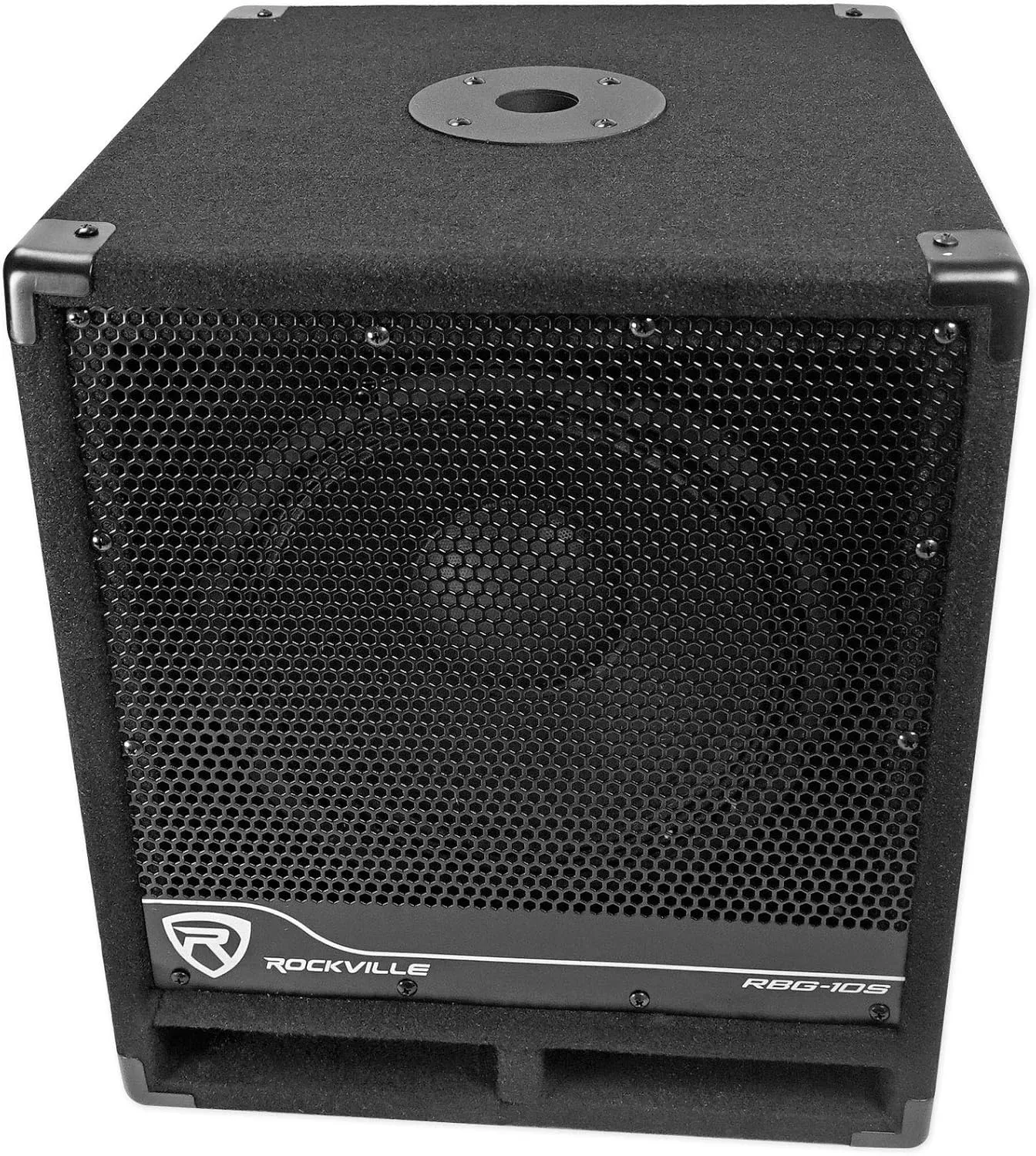 Rockville RBG10S Powered PA Subwoofer, Compact, 10", 1200W, Deep Bass, Variable Crossover, Built-in Limiter, Pole Mount, Perfect for DJ, House Parties