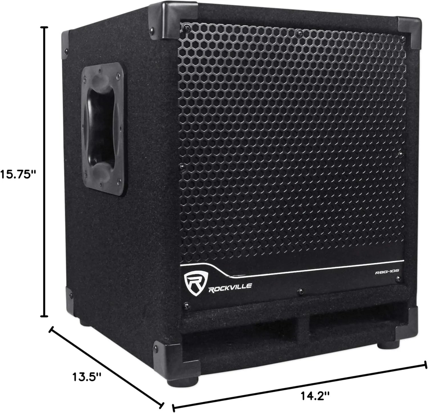 Rockville RBG10S Powered PA Subwoofer, Compact, 10", 1200W, Deep Bass, Variable Crossover, Built-in Limiter, Pole Mount, Perfect for DJ, House Parties