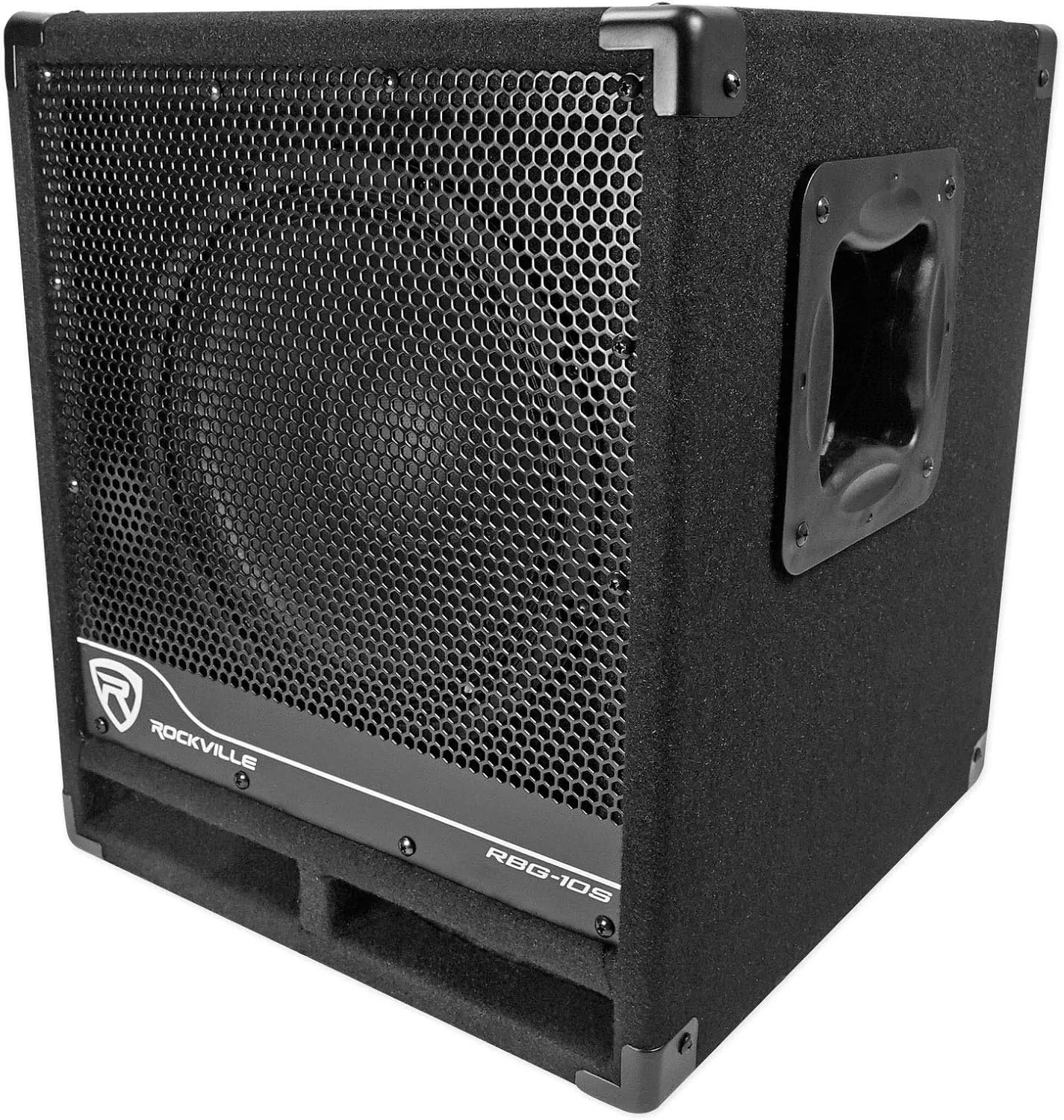 Rockville RBG10S Powered PA Subwoofer, Compact, 10", 1200W, Deep Bass, Variable Crossover, Built-in Limiter, Pole Mount, Perfect for DJ, House Parties