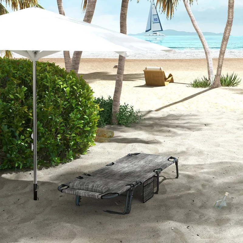 Rootz Folding Camping Bed - Sun Chair - Lounger - Adjustable Backrest - 68cm x 189cm x 30cm