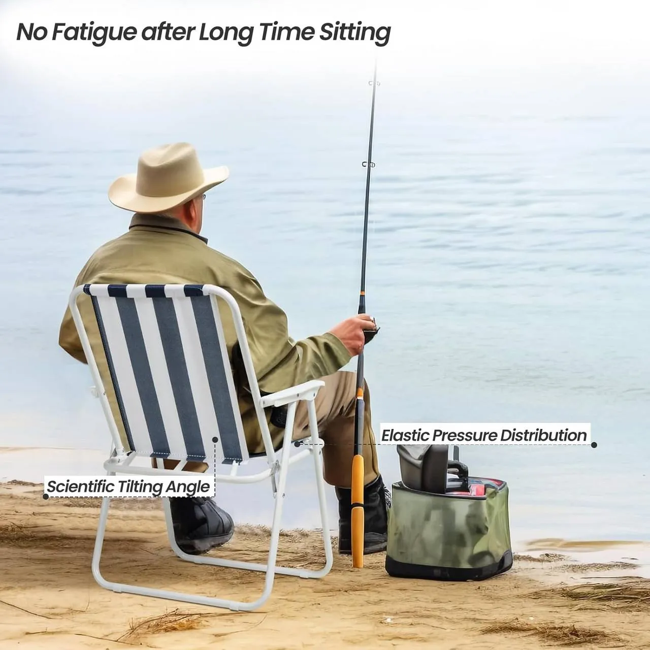 Rootz Folding Camping Chair Set - Ultralight Beach Chairs - Portable Fishing Chairs - Stable & Durable - 58cm x 53cm x 76cm