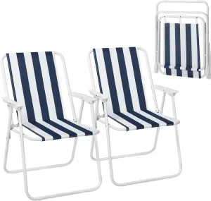 Rootz Folding Camping Chair Set - Ultralight Beach Chairs - Portable Fishing Chairs - Stable & Durable - 58cm x 53cm x 76cm