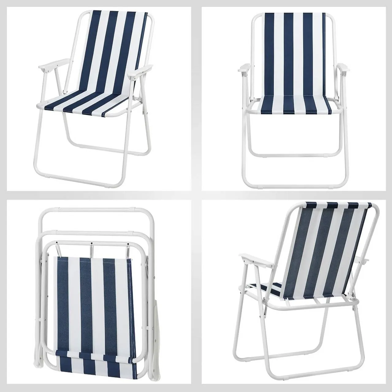 Rootz Folding Camping Chair Set - Ultralight Beach Chairs - Portable Fishing Chairs - Stable & Durable - 58cm x 53cm x 76cm