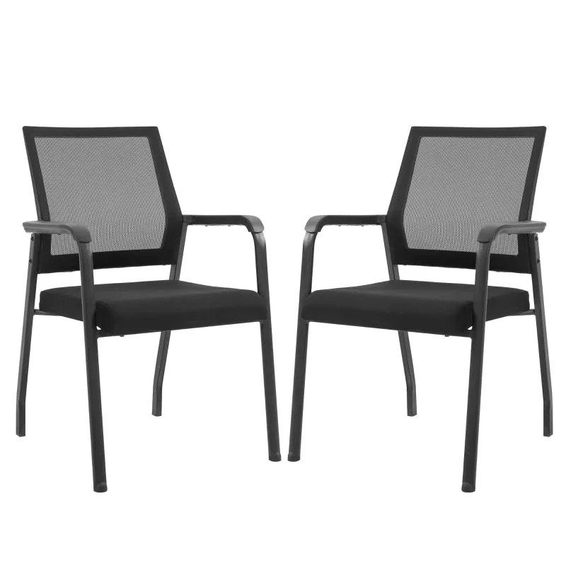 Rootz Vinsetto 2 Piece Set Meeting Chair - Conference Chair - Office Chair - Ergonomic - Stackable - High Stability - 58cm x 58cm x 88cm